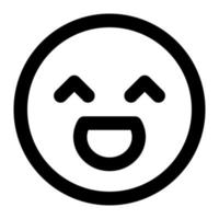 happy  facial expression outline icon of emoticon vector