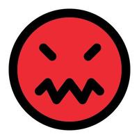 angry facial expression fill icon of emoticon vector