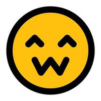creepy smile facial expression fill icon of emoticon vector
