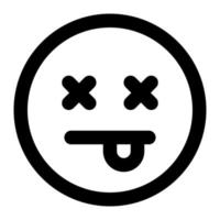 dead  facial expression outline icon of emoticon vector