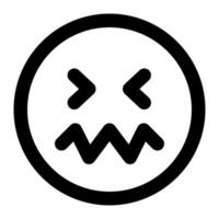 sick  facial expression outline icon of emoticon vector