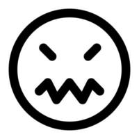 angry  facial expression outline icon of emoticon vector