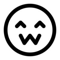 creepy smile  facial expression outline icon of emoticon vector