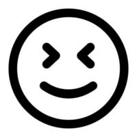 súper sonrisa facial expresión contorno icono de emoticon vector