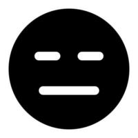 flat face facial expression solid icon of emoticon vector