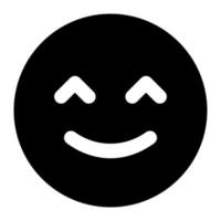 smile facial expression solid icon of emoticon vector