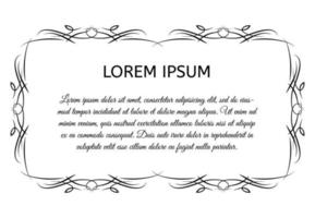 Decorative vintage horizontal frame with the place for your text in center. Vintage ornament greeting card template. Vector illustration.