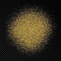 Golden glittering backdrop on a dark transparent background. Background with gold glitter effect and empty space for your text. Vector illustration