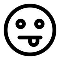 mocking  facial expression outline icon of emoticon vector