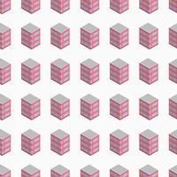 Isometric building seamless pattern. Urban architecture concept background. City buildings in isometric style. Vector illustration.