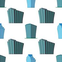 Seamless Pattern with modern isometric building on a white background. View of the building from the bottom. Vector illustration.