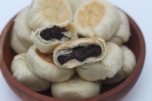 a close up of Bakpia with chocolate flavor. photo