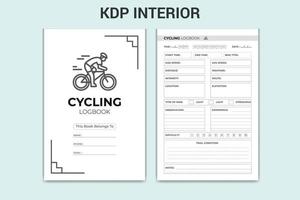 ciclismo Iniciar sesión libro kdp interior, ciclismo diario Iniciar sesión libro vector