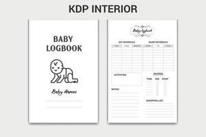 baby log book kdp interior vector