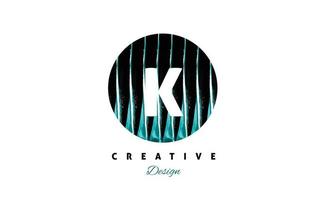 K alphabet  water color logo artistic, fancy,  trendy hand drawn  vector design on black  background.