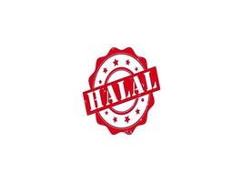 Halal rubber stamp red colour grunge style white green black background. video