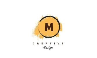 M alphabet  water color logo artistic, fancy,  trendy   vector design on grey background.