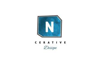 N  water color logo artistic, fancy,  trendy hand drawn  vector design on grey background.