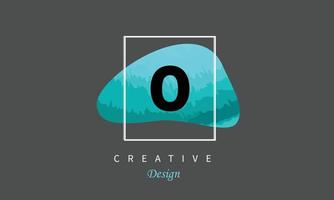 o water color logo artistic, fancy,  trendy hand drawn  vector design on grey background.