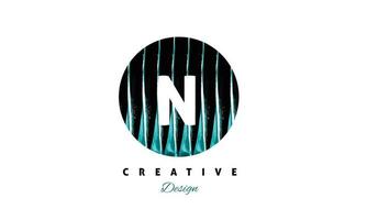 N  water color logo artistic, fancy,  trendy hand drawn  vector design on grey background.