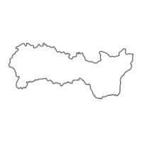 kosice mapa, región de Eslovaquia. vector ilustración.