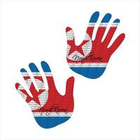 north korea flag hand vector