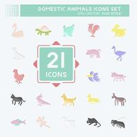 Icon Set Domestic Animals. related to Education symbol. simple design editable. simple illustration vector