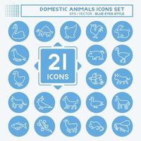 Icon Set Domestic Animals. related to Education symbol. simple design editable. simple illustration vector