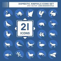 Icon Set Domestic Animals. related to Education symbol. simple design editable. simple illustration vector