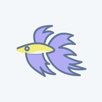 Icon Betta Fish. related to Domestic Animals symbol. simple design editable. simple illustration vector