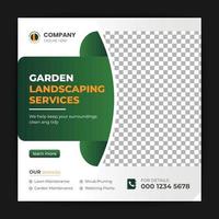 Agriculture and garden service for social media post and banner design vector