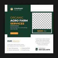 Agriculture and garden service for social media post and banner design vector