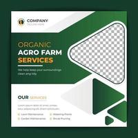 Agriculture and garden service for social media post and banner design vector