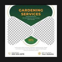 Agriculture and garden service for social media post and banner design vector