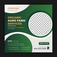 Agriculture and garden service for social media post and banner design vector