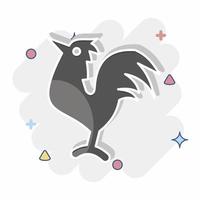 Icon Rooster. related to Domestic Animals symbol. simple design editable. simple illustration vector