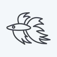 Icon Betta Fish. related to Domestic Animals symbol. simple design editable. simple illustration vector