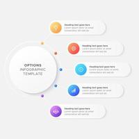 cinco 5 5 pasos opciones redondo negocio infografía moderno diseño modelo vector