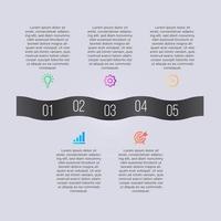 Five Step Business Infographic Template Design, Options Steps Process Workflow Diagram Chart vector