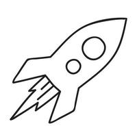 Vector stock illustration with single object, space theme, hand drawn, doodle style.