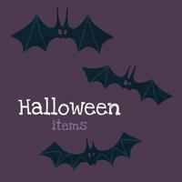 Helloween vector stock illustration with halloween stuff, bats.
