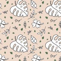 Hand drawn vector seamless pattern of ecology concepts, designs, and icons in doodle style.