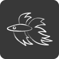 Icon Betta Fish. related to Domestic Animals symbol. simple design editable. simple illustration vector