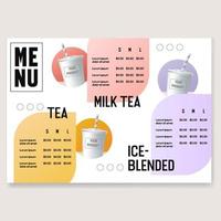 Elegant Milk Tea Menu Design vector