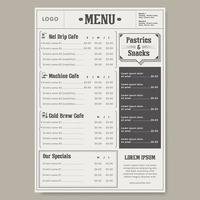 Vintage Coffee Menu Design vector