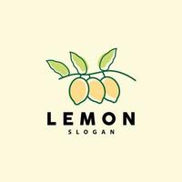 limón logo, lujoso elegante minimalista diseño, limón Fresco Fruta vector para jugo, ilustración modelo icono