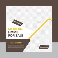 Modern home sale square social media post banner print template vector