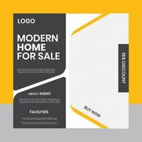 Real estate social media square web and print layout template vector