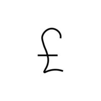 Pound Sterling Isolated Line Icon. Editable stroke. It can be used for websites, stores, banners, fliers vector