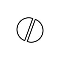 Pill for Treatment Isolated Line Icon. Editable stroke. It can be used for websites, stores, banners, fliers. vector